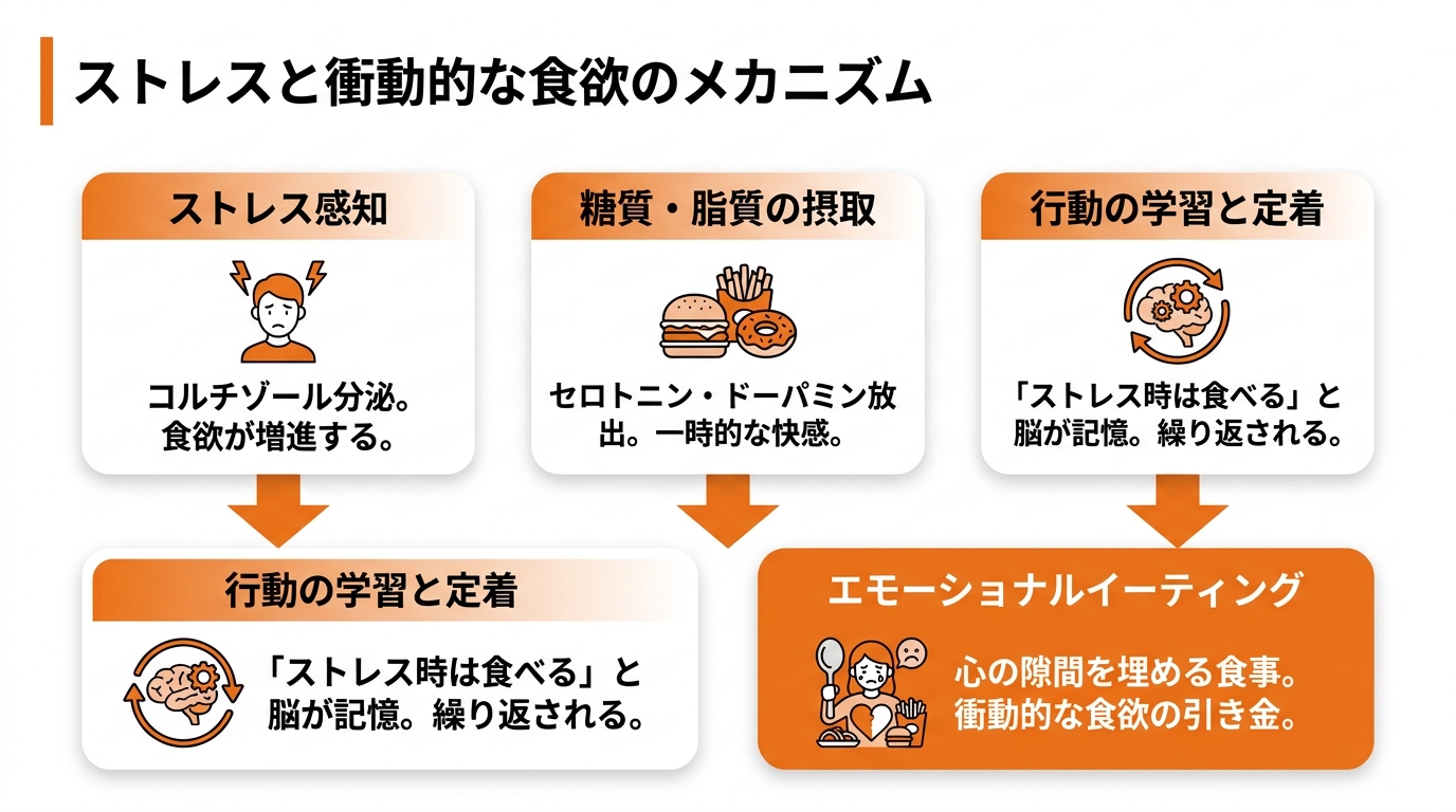 ストレス解消のための衝動的な食欲